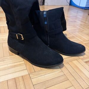 Aldo Black Boots with Buckle Detail